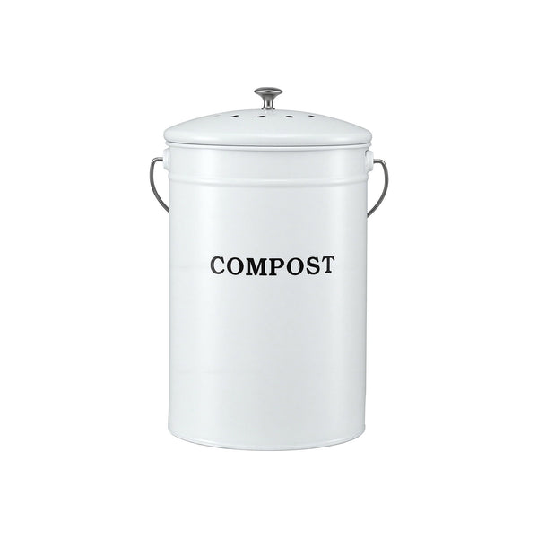 Gardeon Compost Bin Kitchen Compost Caddy Food Waste Bin Bench White Awezingly