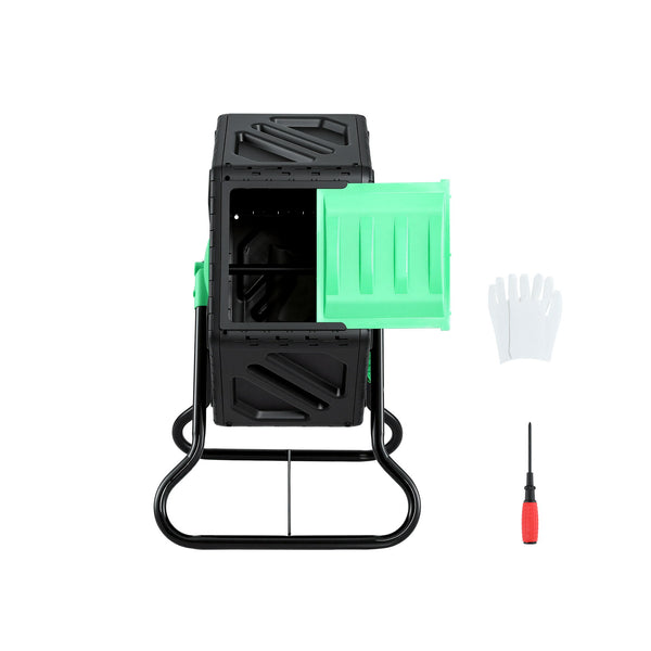Gardeon Compost Bin 65L Composter Tumbler Rotating Outdoor With Sliding Door Awezingly