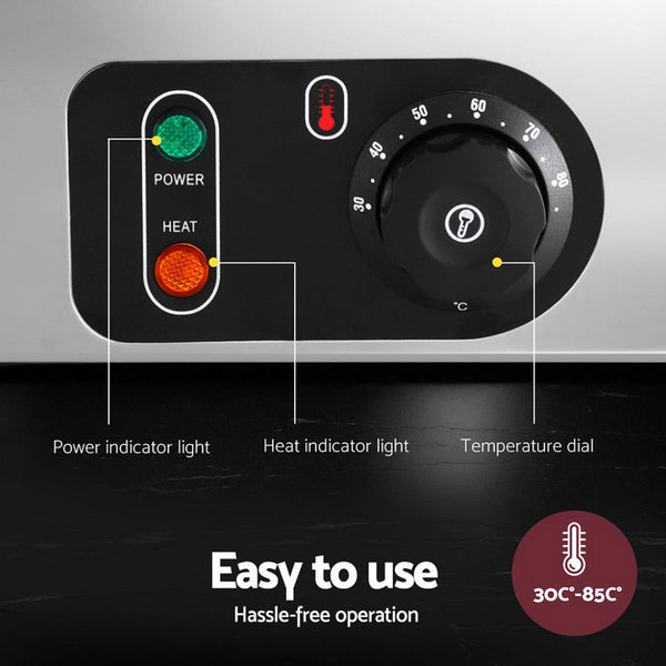 Devanti Commercial Food Warmer Bain Marie 4 Electric Buffet Pans Awezingly