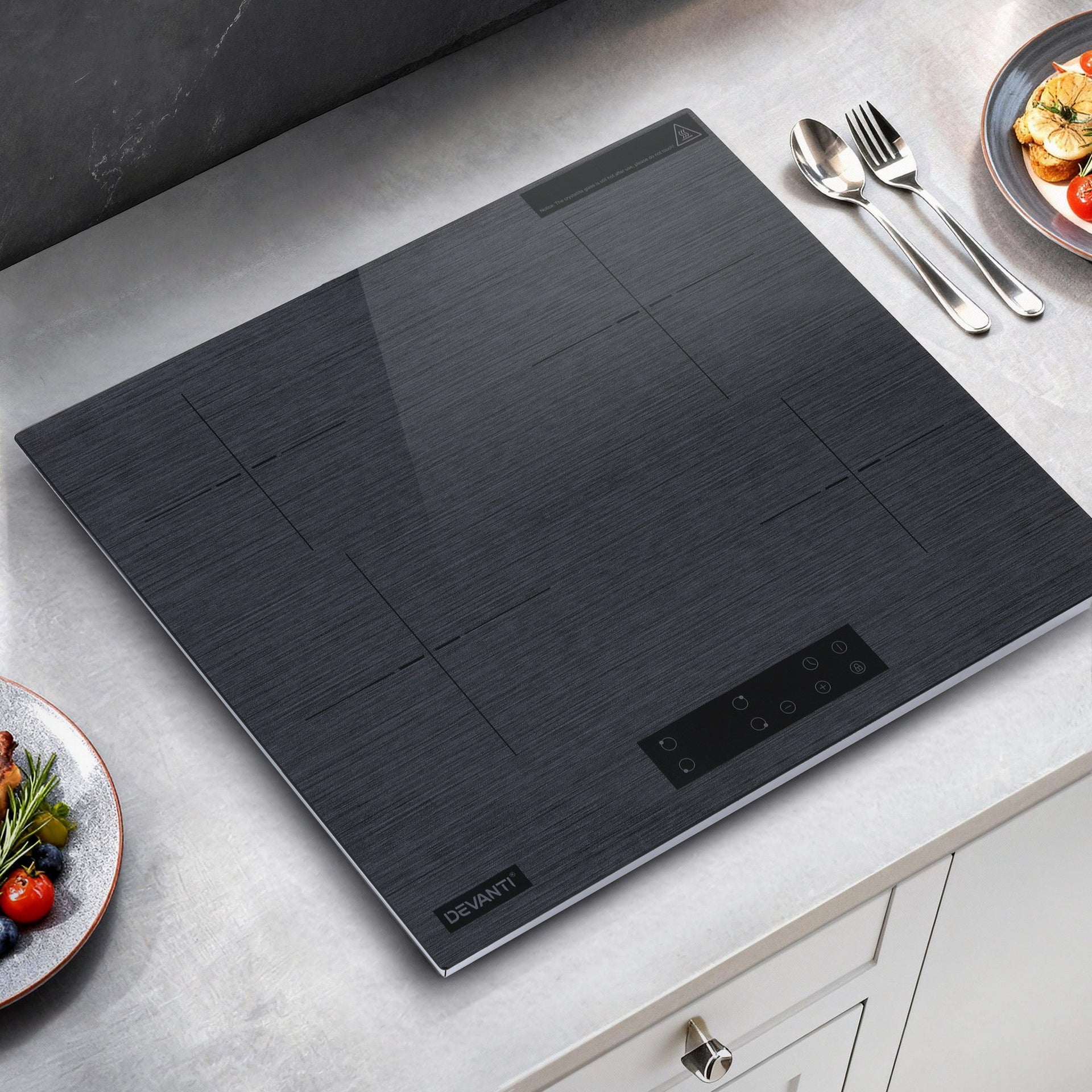Devanti Electric Ceramic Cooktop 60cm Touch Control Grey Awezingly