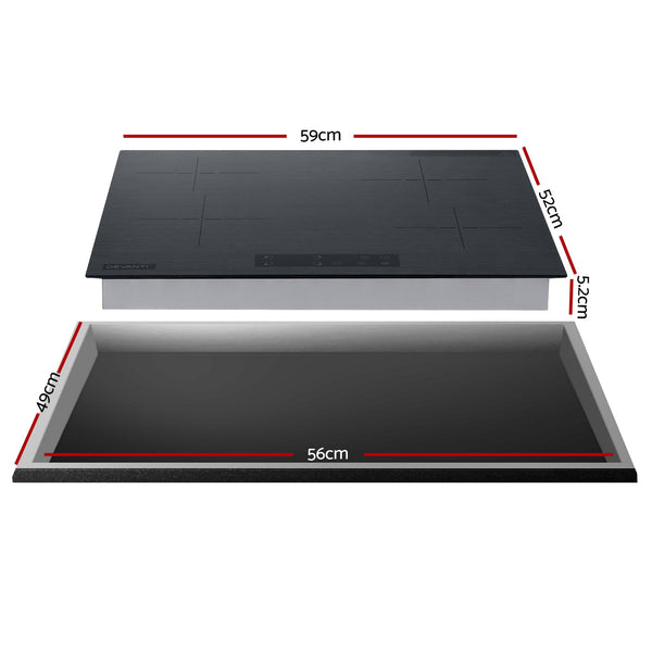 Devanti Electric Ceramic Cooktop 60cm Touch Control Grey Awezingly