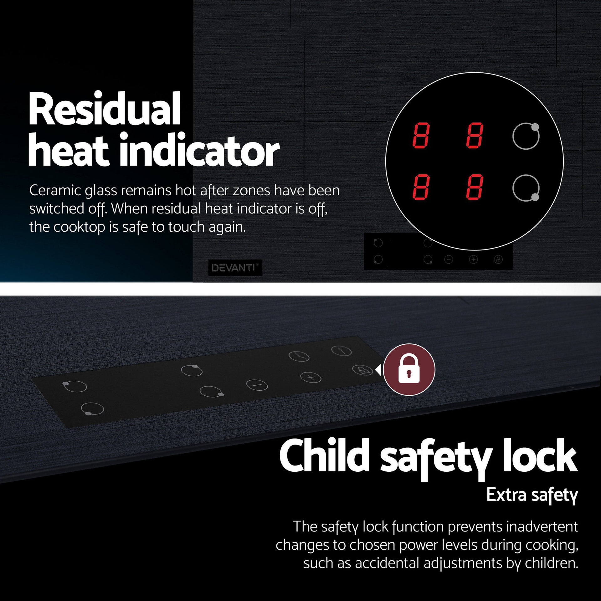 Devanti Electric Ceramic Cooktop 60cm Touch Control Grey Awezingly