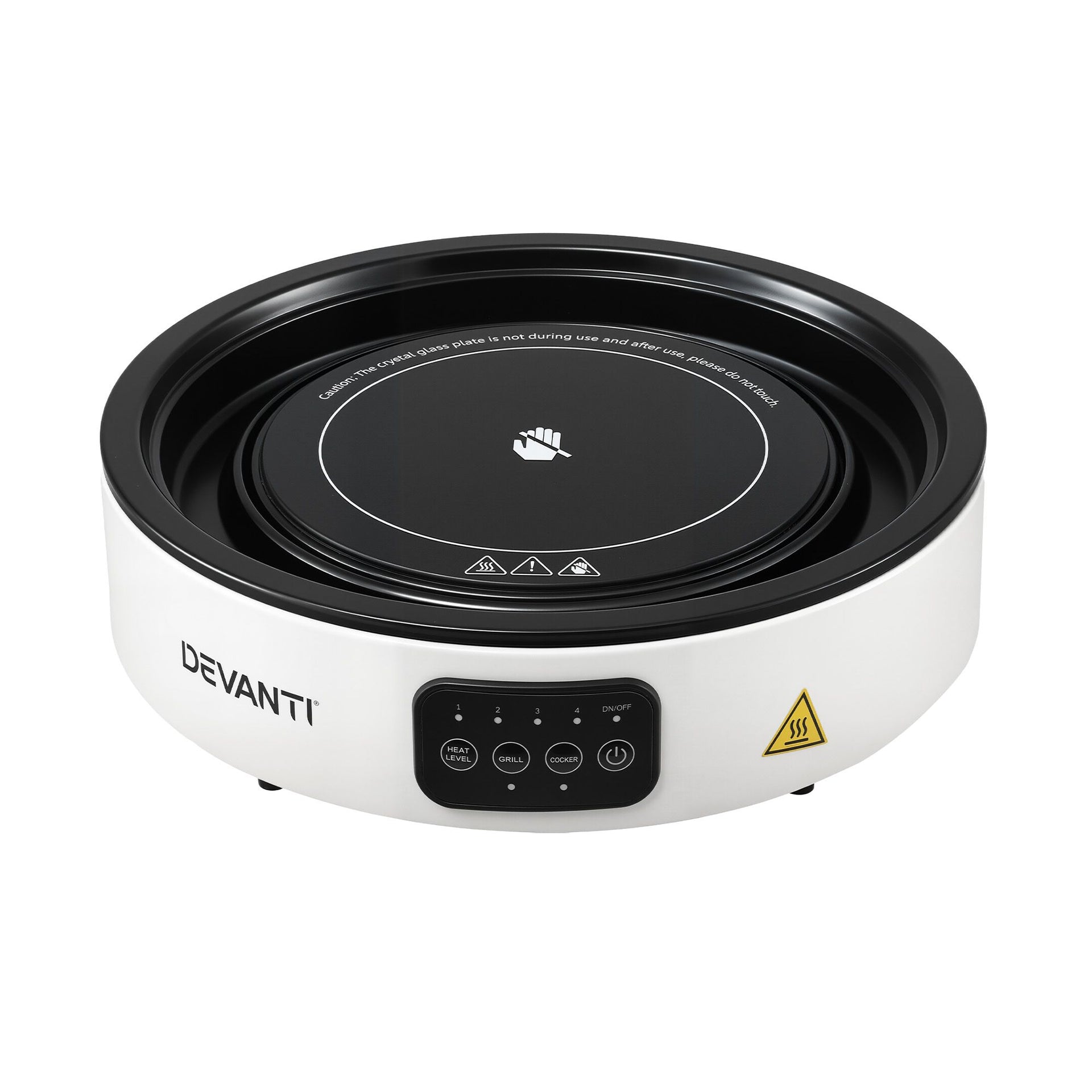 Devanti Ceramic Cooktop Electric Hot Plate Countertop Grill Cooker White Awezingly