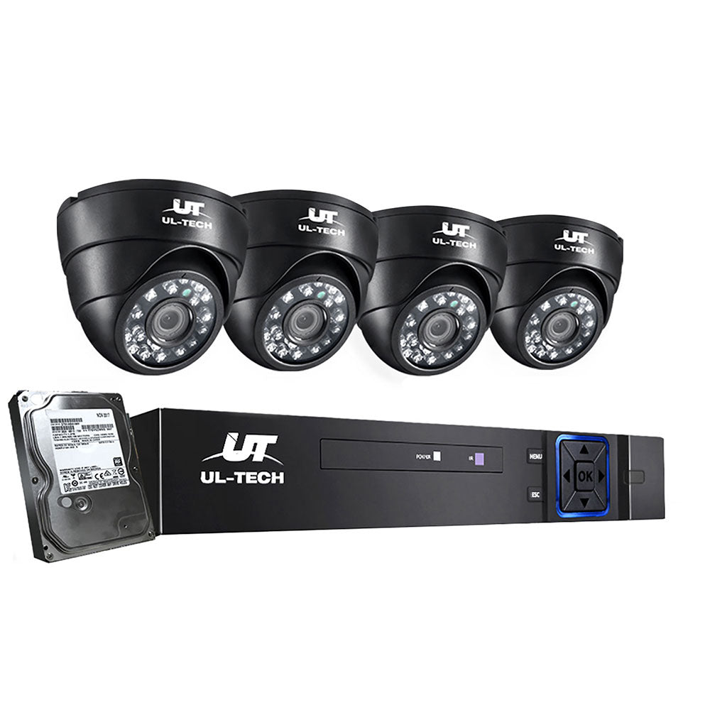 UL-tech CCTV Security Home Camera System DVR 1080P Day Night 2MP IP 4 Dome Cameras 1TB Hard disk UL-TECH