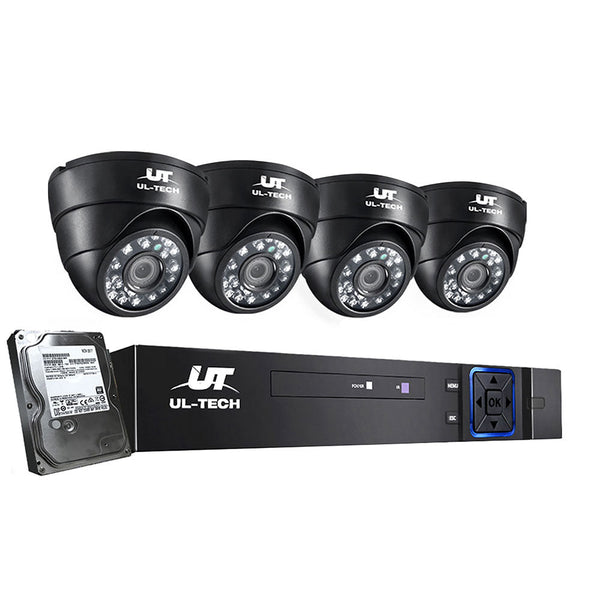 UL-tech CCTV Camera Security System Home 8CH DVR 1080P 4 Dome cameras with 1TB Hard Drive UL-TECH