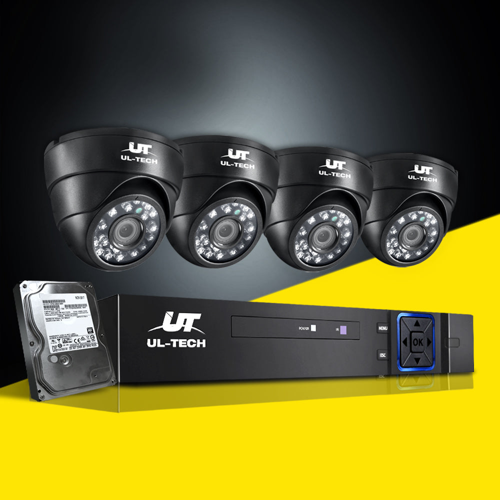 UL-tech CCTV Camera Security System Home 8CH DVR 1080P 4 Dome cameras with 1TB Hard Drive UL-TECH