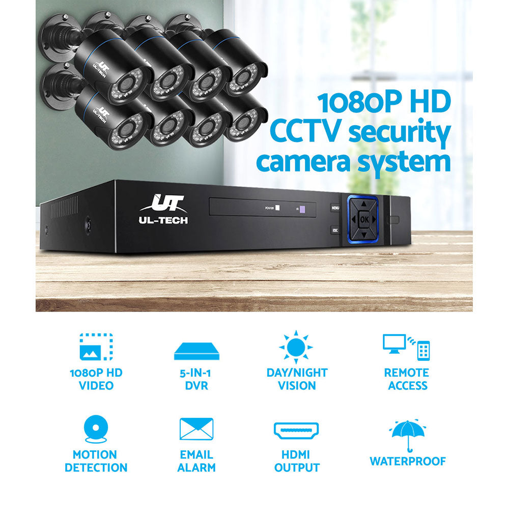 UL Tech 1080P 8 Channel HDMI CCTV Security Camera with 1TB Hard Drive UL-TECH