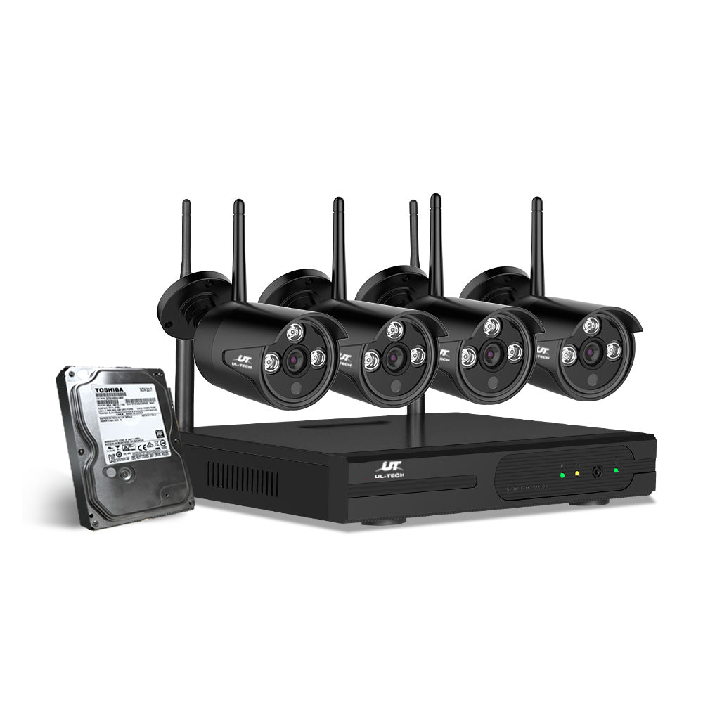 UL-tech CCTV Wireless Security Camera System 8CH Home Outdoor WIFI 4 Bullet Cameras Kit 1TB UL-TECH