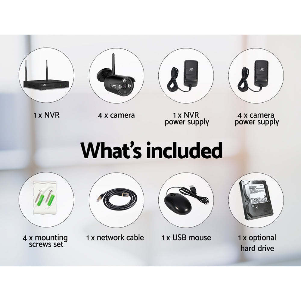 UL-tech CCTV Wireless Security Camera System 8CH Home Outdoor WIFI 4 Bullet Cameras Kit 1TB UL-TECH