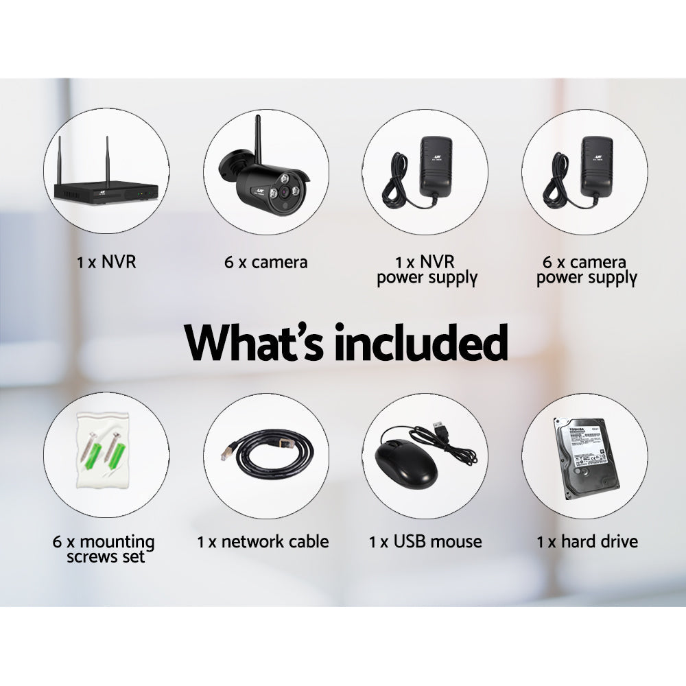 UL-tech CCTV Wireless Security Camera System 8CH Home Outdoor WIFI 6 Bullet Cameras Kit 1TB UL-TECH