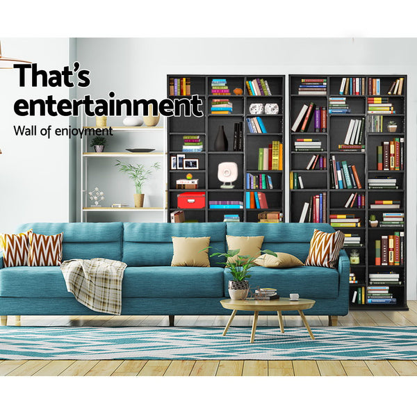 Artiss Adjustable Book Storage Shelf Rack Unit - Black Artiss