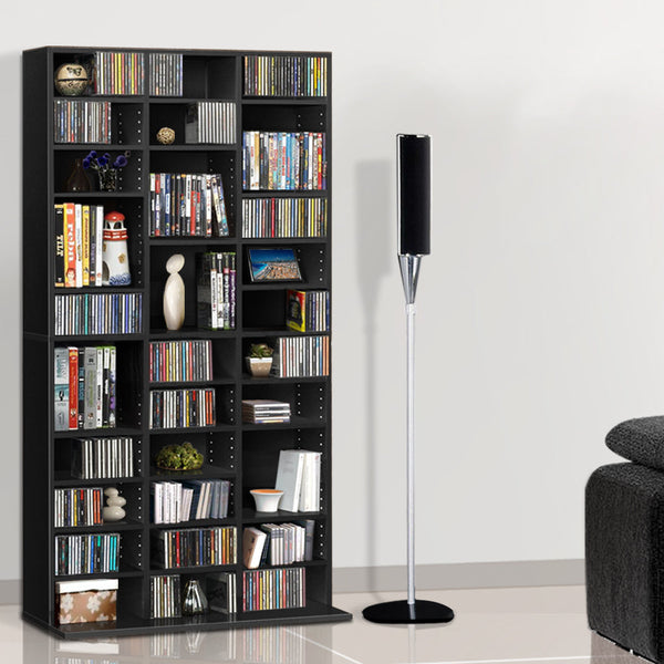 Artiss Adjustable Book Storage Shelf Rack Unit - Black Artiss