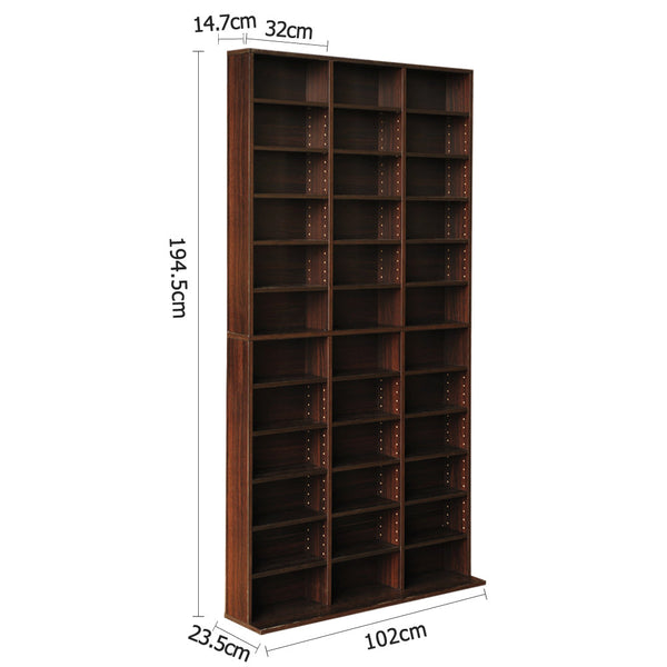 Artiss Adjustable Book Storage Shelf Rack Unit - Expresso Artiss