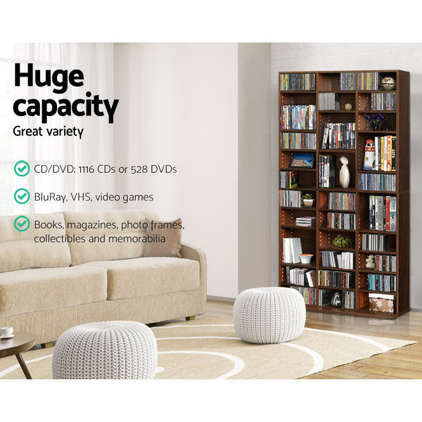 Artiss Adjustable Book Storage Shelf Rack Unit - Expresso Artiss