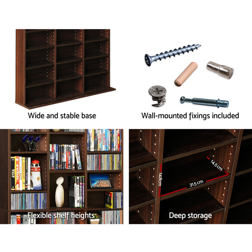 Artiss Adjustable Book Storage Shelf Rack Unit - Expresso Artiss