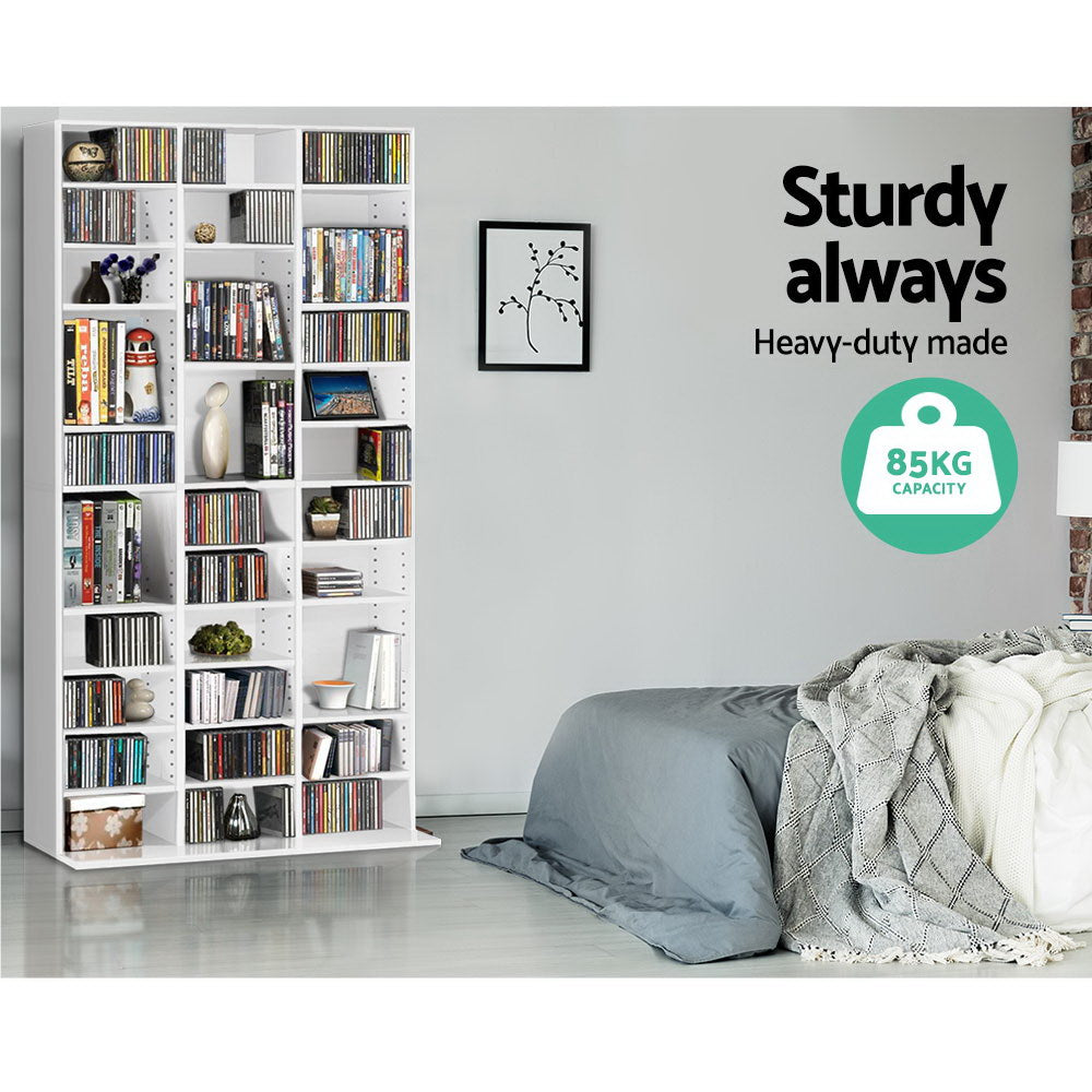 Artiss Adjustable Book Storage Shelf Rack Unit - White Artiss