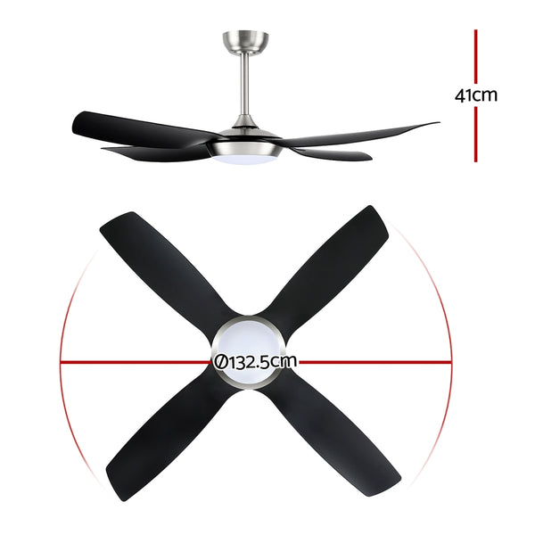 Devanti 52'' Ceiling Fan DC Motor w/Light w/Remote Black Awezingly