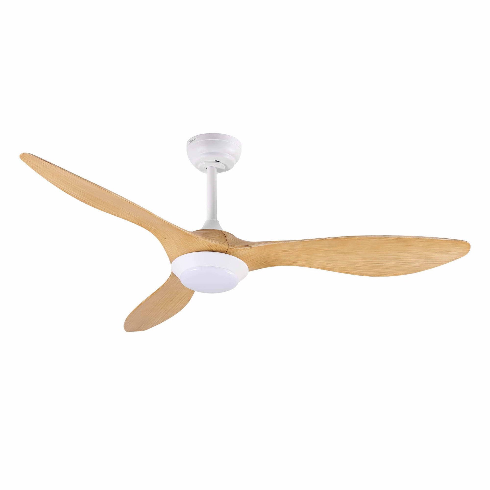 Devanti 52'' Ceiling Fan DC Motor w/Light w/Remote - Wood Awezingly
