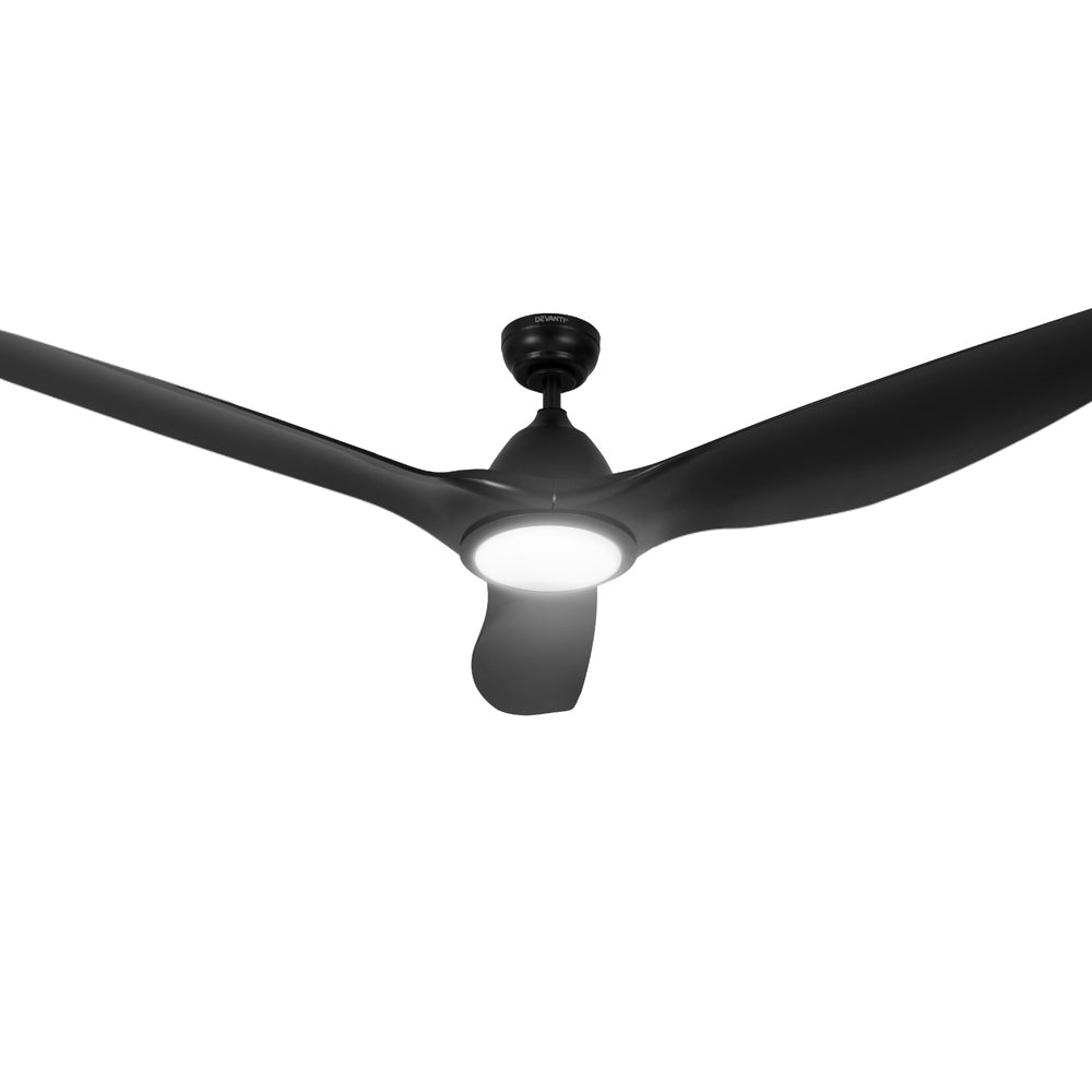 Devanti 64 Inch Ceiling Fan DC Motor w/Light w/Remote - Black Devanti