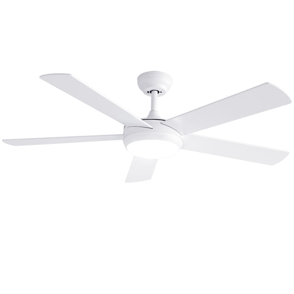 Devanti 52'' Ceiling Fan 5 Blades DC Motor w/Light w/Remote White Awezingly