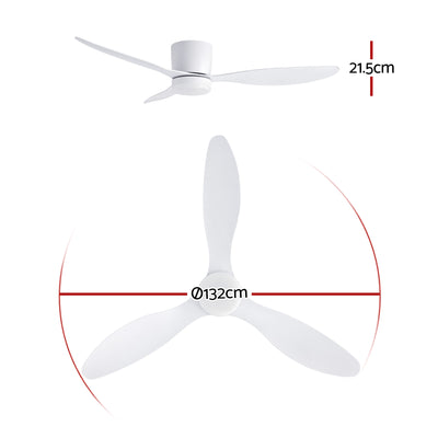 Devanti 52'' Ceiling Fan 3 Blades DC Motor w/Light w/Remote White