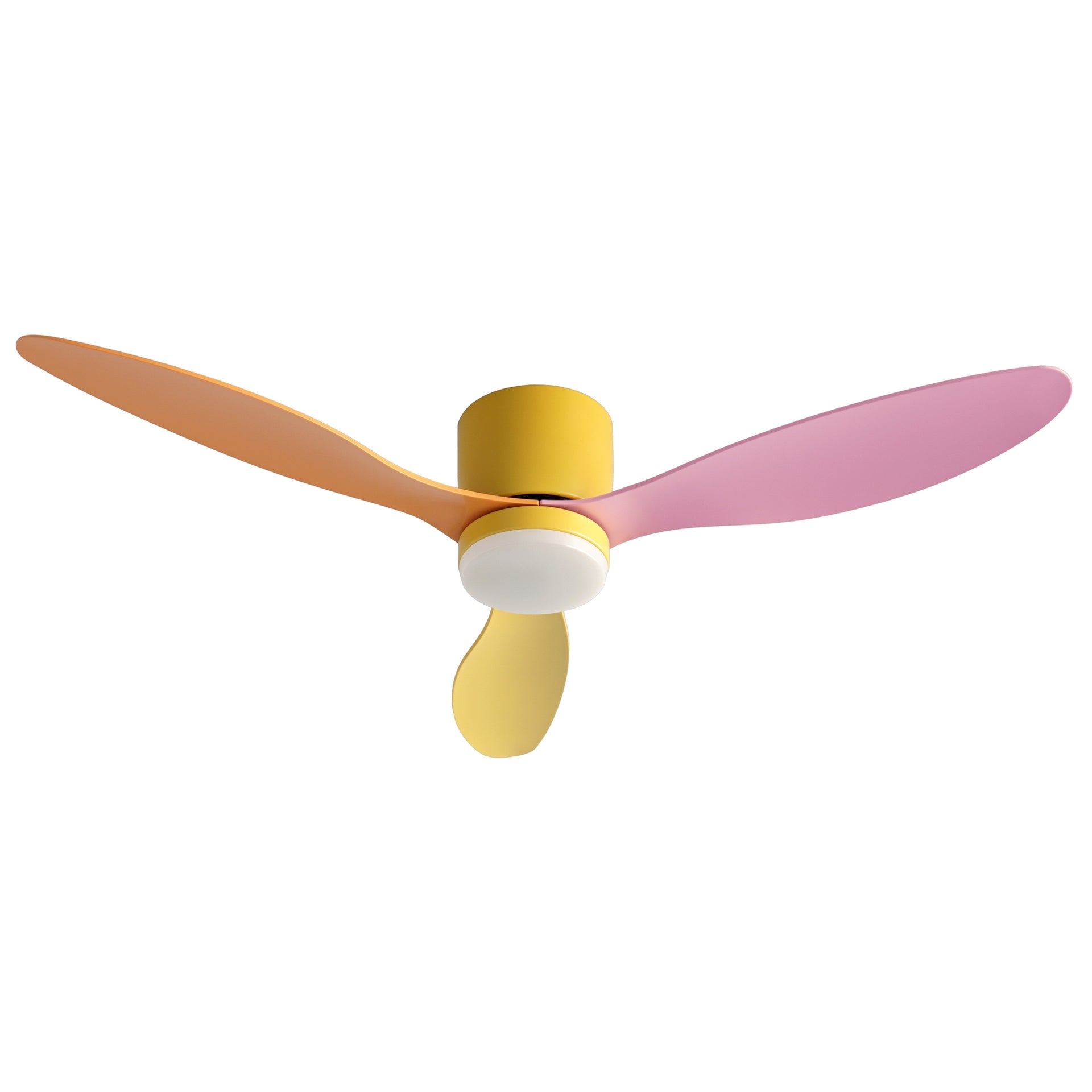 Devanti 52'' Ceiling Fan 3 Blades DC Motor w/Light w/Remote Yellow Pink Orange Awezingly
