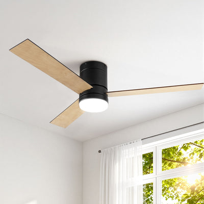 Devanti 52'' Ceiling Fan 3 Blades Double-sided DC Motor w/Light w/Remote Light Wood and bLack