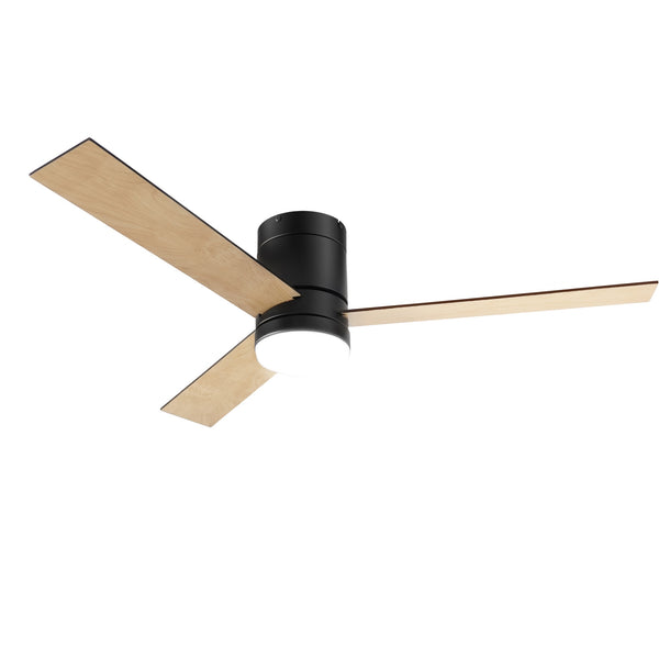 Devanti 52'' Ceiling Fan 3 Blades Double-sided DC Motor w/Light w/Remote Light Wood and bLack Awezingly