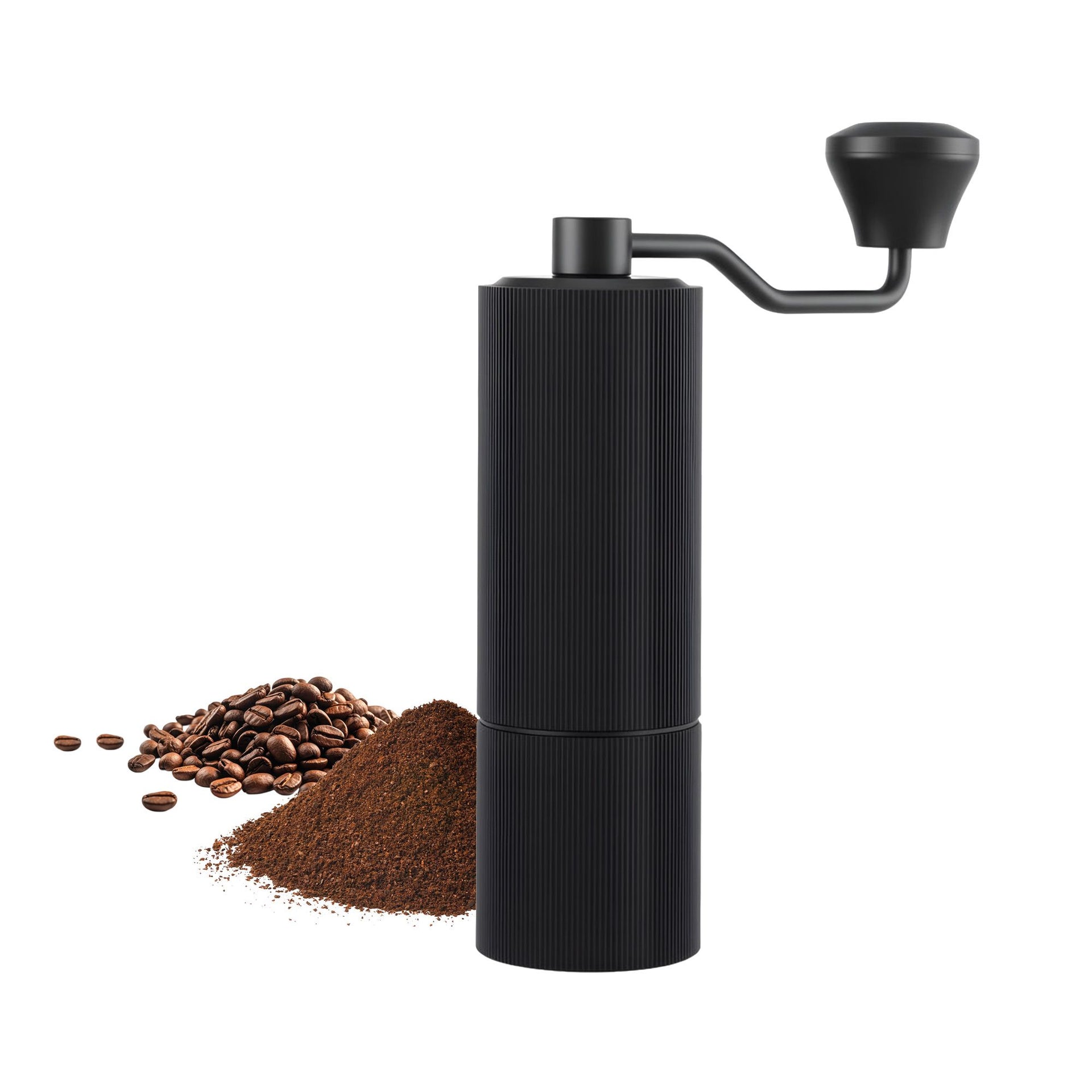 Devanti Manual Coffee Grinder with 24 Adjustable Settings | Hand Coffee Bean Burr Mill for Espresso French Press | Portable Stainless Steel Quiet Grinder with Storage Bag for Travel Camping, Black Awezingly