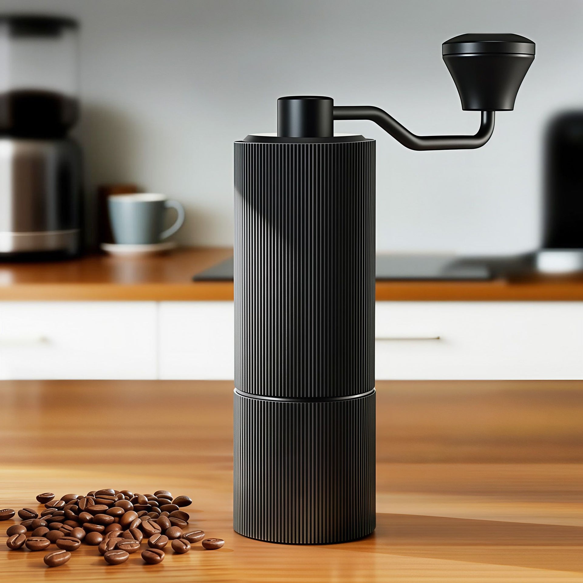 Devanti Manual Coffee Grinder with 24 Adjustable Settings | Hand Coffee Bean Burr Mill for Espresso French Press | Portable Stainless Steel Quiet Grinder with Storage Bag for Travel Camping, Black Awezingly