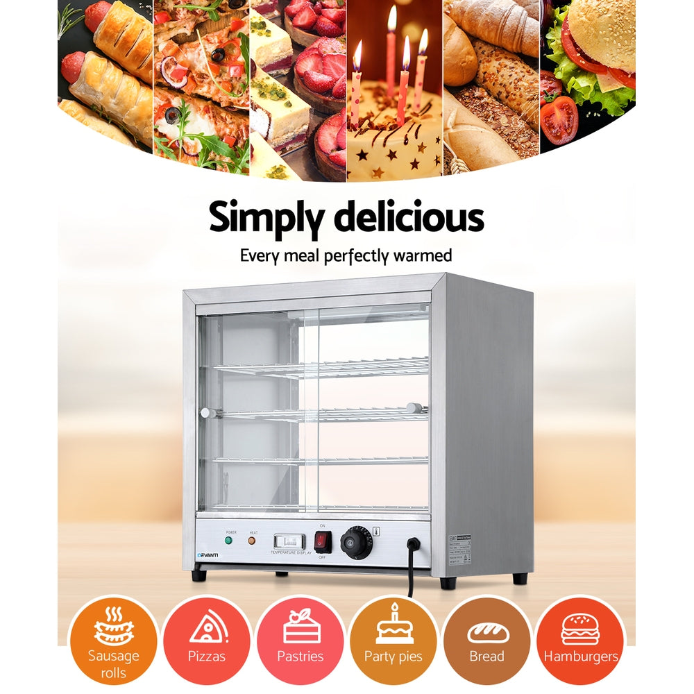 Devanti Commercial Food Warmer Hot Display Showcase Cabinet 54cm Awezingly