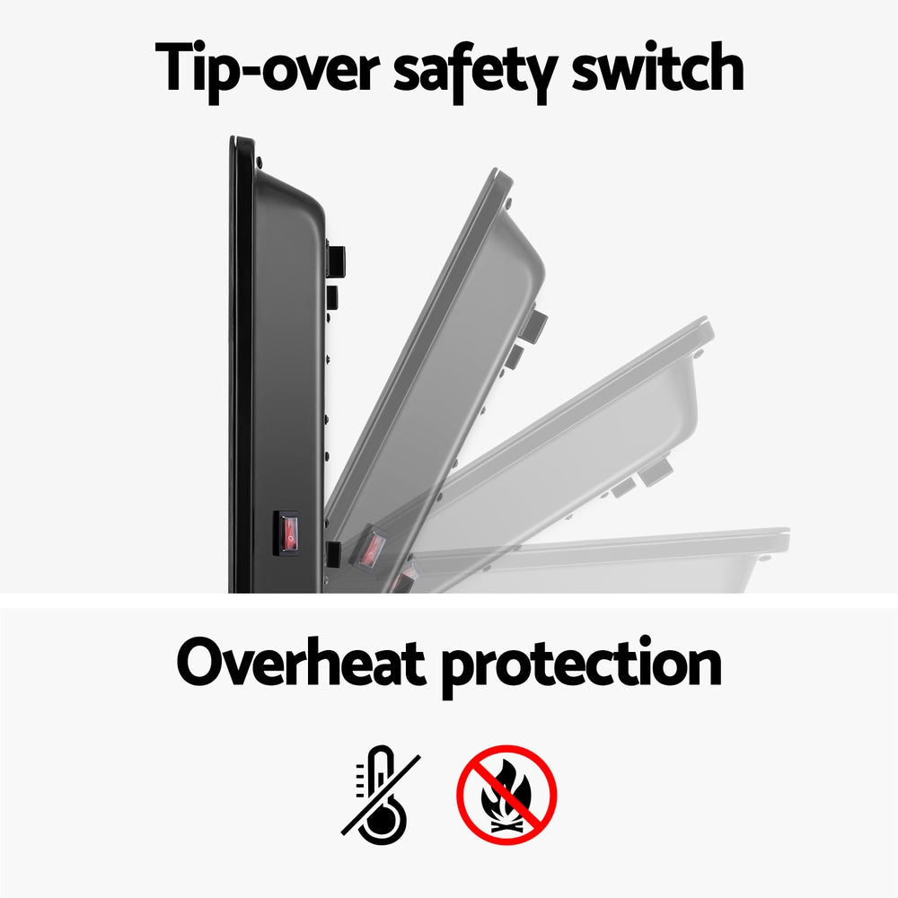 Devanti Electric Convection Heater Black 2000W Devanti