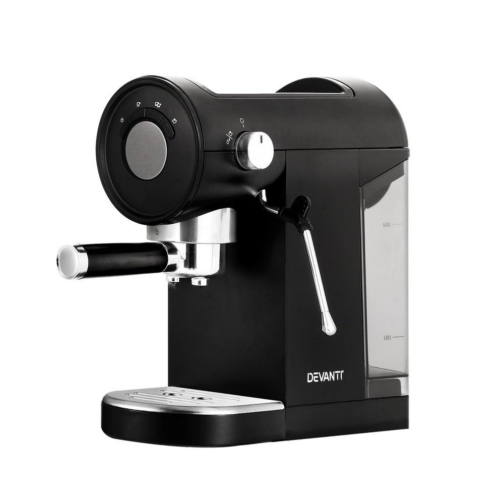 Devanti 20 Bar Coffee Machine Espresso Cafe Maker Black Devanti