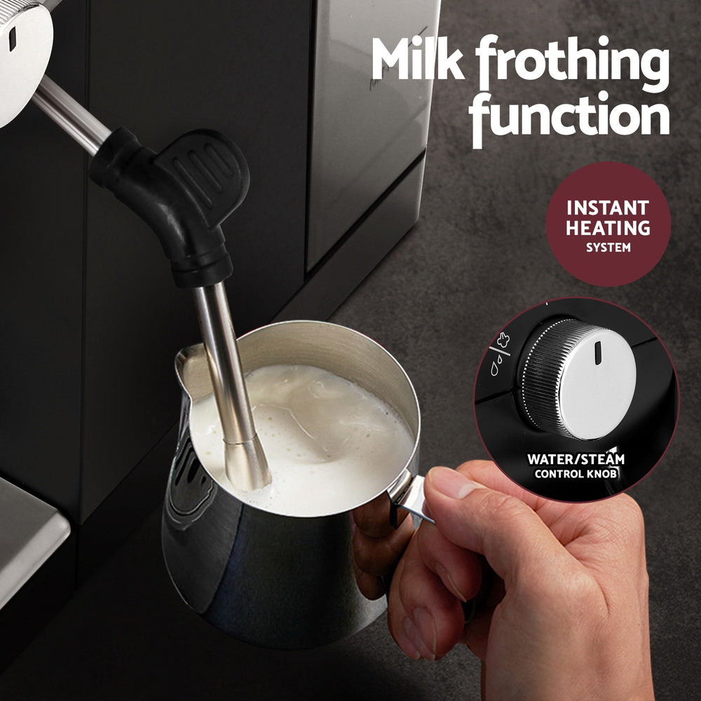 Devanti 20 Bar Coffee Machine Espresso Cafe Maker Black Devanti