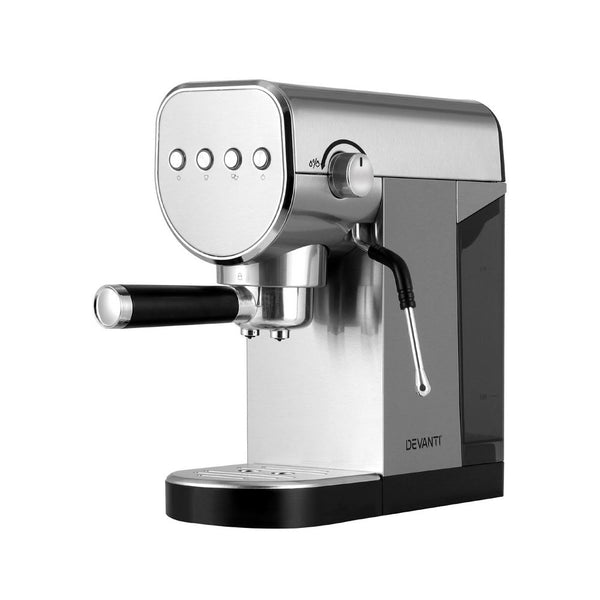 Devanti Coffee Machine Espresso Maker 20 Bar Milk Frother Cappuccino Latte Cafe Devanti