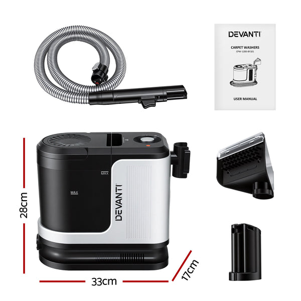 Devanti Carpet Washer Vacuum Cleaner 600W 13kpa Hose Self-Cleaning Function Awezingly
