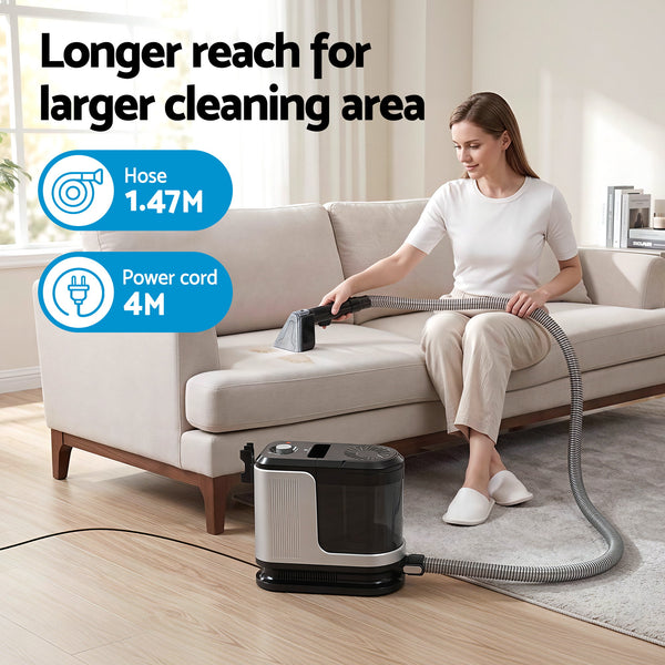 Devanti Carpet Washer Vacuum Cleaner 600W 13kpa Hose Self-Cleaning Function Awezingly