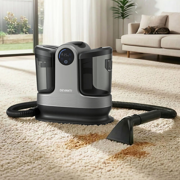 Devanti Carpet Washer Handheld Vacuum Cleaner 1700W 11kpa Rapid Heating Black Awezingly