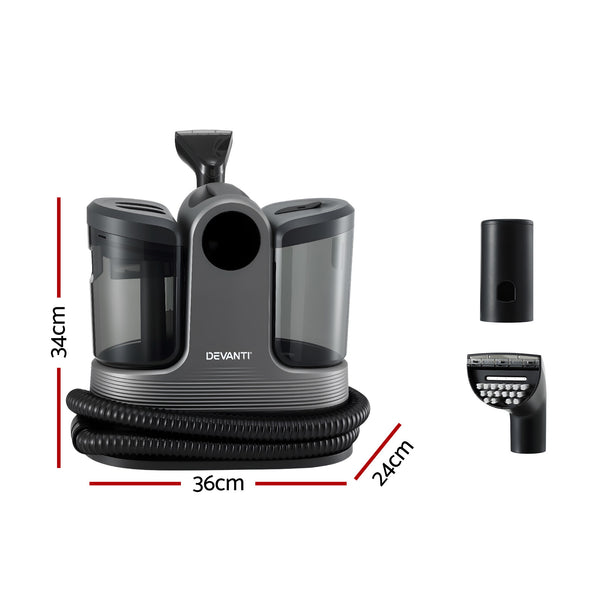 Devanti Carpet Washer Handheld Vacuum Cleaner 1700W 11kpa Rapid Heating Black Awezingly