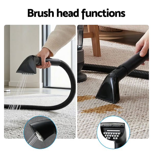 Devanti Carpet Washer Handheld Vacuum Cleaner 1700W 11kpa Rapid Heating Black Awezingly