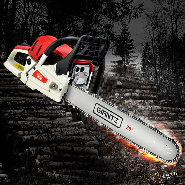 Giantz 58cc Petrol Chainsaw 20 Inch Bar Chain Saw Tree Pruner 2 Stroke E-Start Awezingly