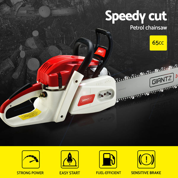 Giantz 88cc Commercial Petrol Chainsaw E-Start 24 Bar Pruning Chain Saw Giantz