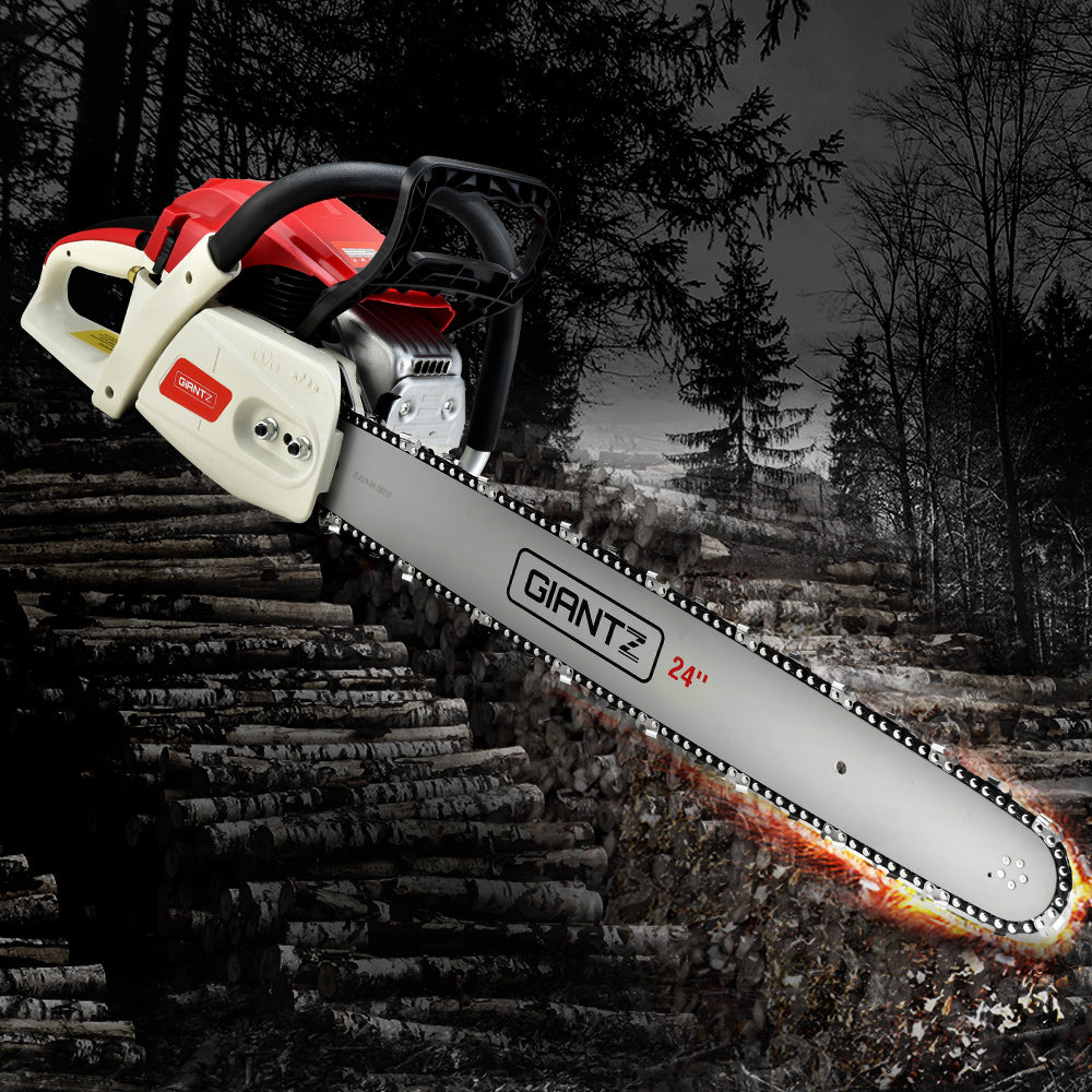 Giantz 88cc Commercial Petrol Chainsaw E-Start 24 Bar Pruning Chain Saw Giantz