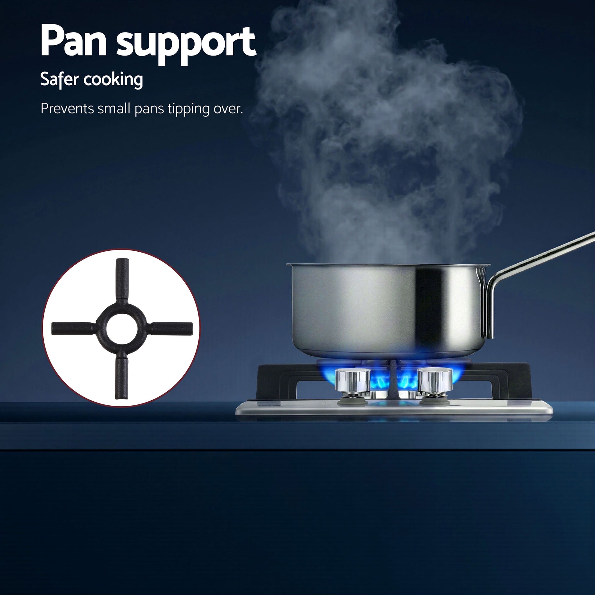 Devanti Gas Cooktop 30cm 2 Burner Silver Awezingly