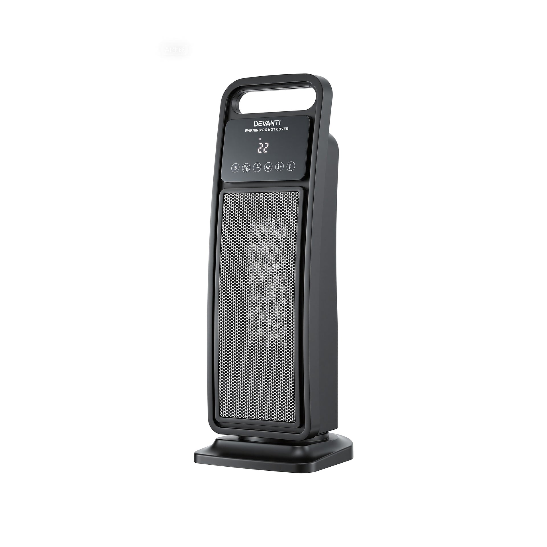 Devanti 2000W Ceramic Tower Heater Space Heaters Indoor Oscillating Black Awezingly