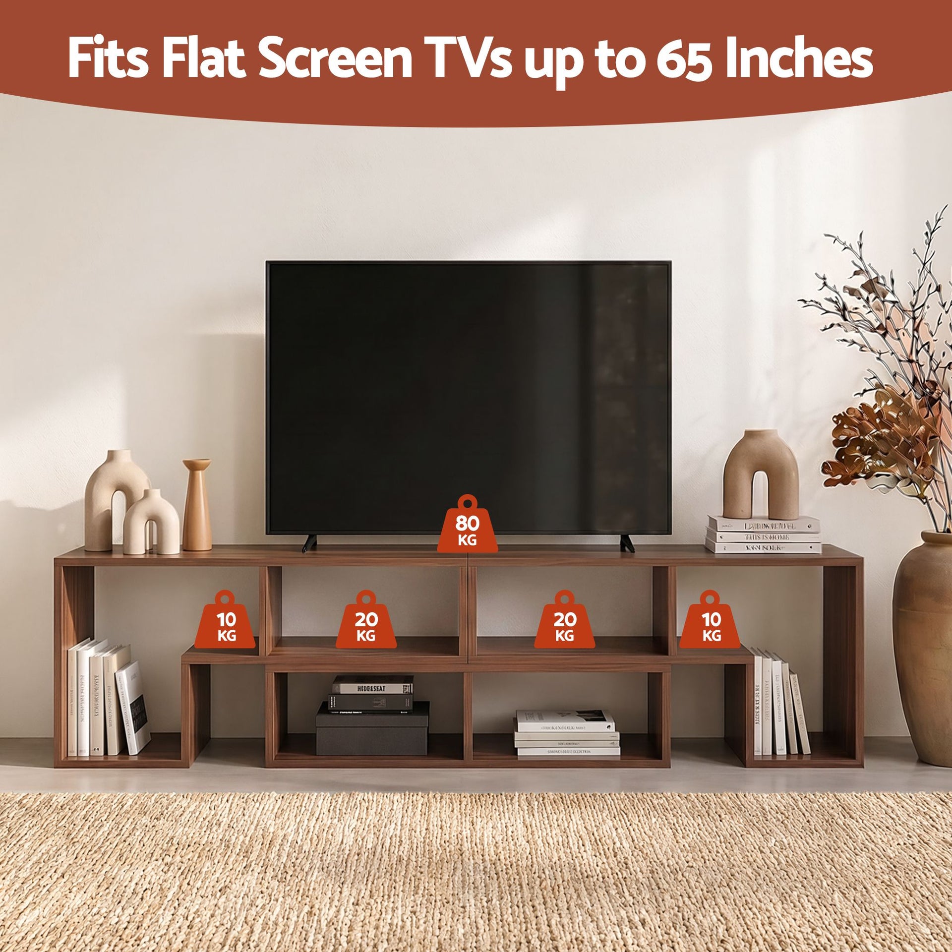 Artiss Modular TV Stand 3 Piece Entertainment Unit Adjustable Bookcase Shelf Awezingly