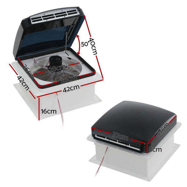 Weisshorn Caravan Air Vent Roof Hatch 12V Shower Fan Reversible Airlfow Rainy Use Camper Weisshorn