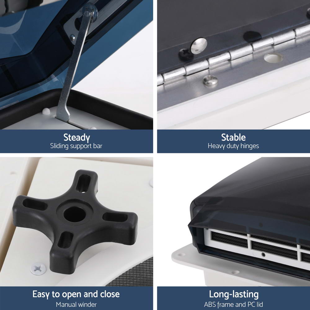 Weisshorn Caravan Air Vent Roof Hatch 12V Shower Fan Reversible Airlfow Rainy Use Camper Weisshorn