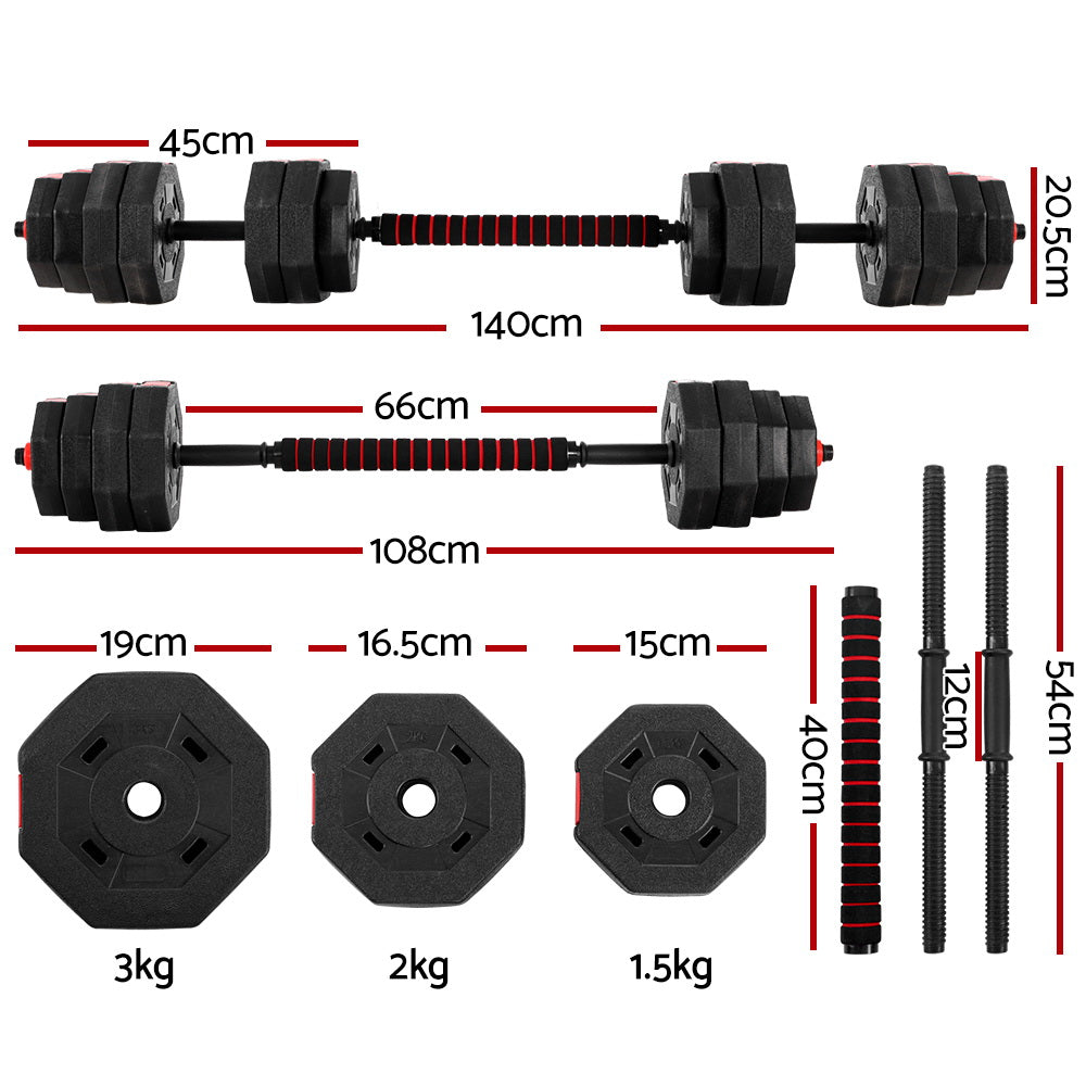Everfit 40kg Dumbbells Barbell Set Adjustable Dumbbell Weight Lifting Awezingly