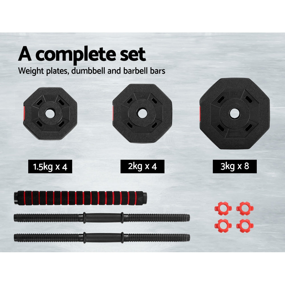 Everfit 40kg Dumbbells Barbell Set Adjustable Dumbbell Weight Lifting Awezingly
